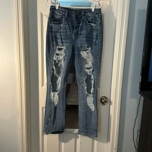 Judy Blue straight fit size 11 very, very distressed high waisted